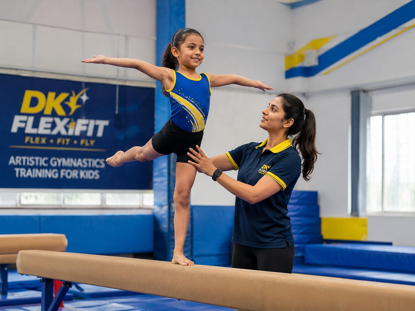 Indian kids training in premium gymnastics academy